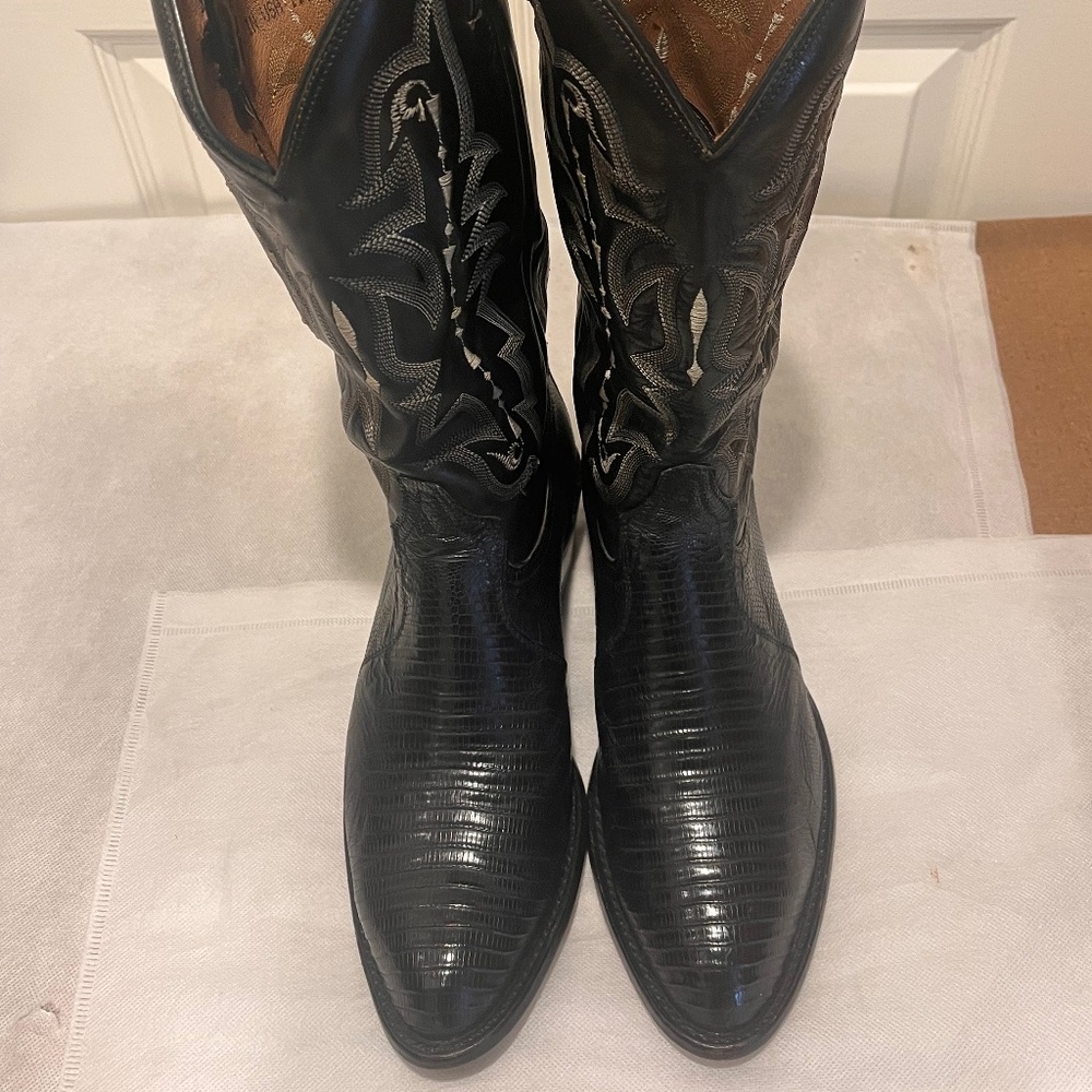 Tony Lama black Lizard boots size 9 1/2 D